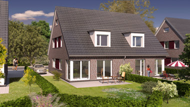 Visualisierung Doppelhaus Lübeck - Variante -- Architekt Kriese